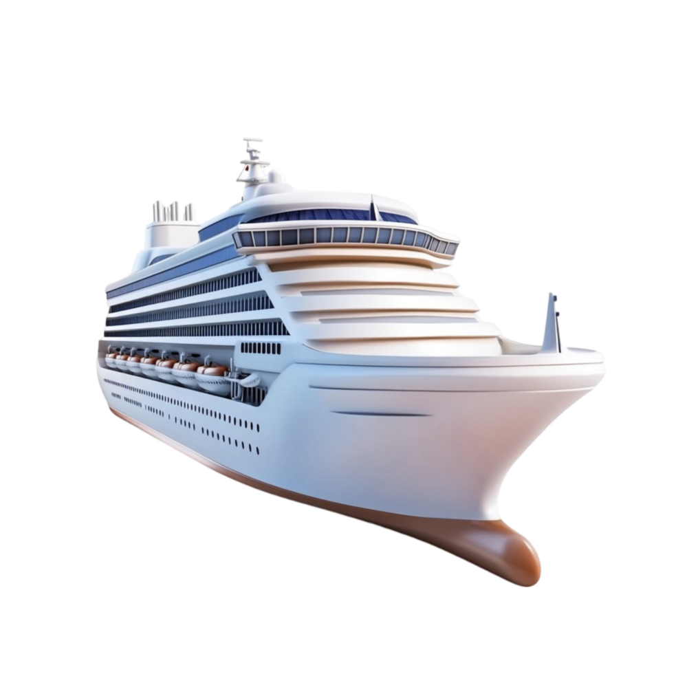 Large Cruise Ship with Blue and White Color Scheme png