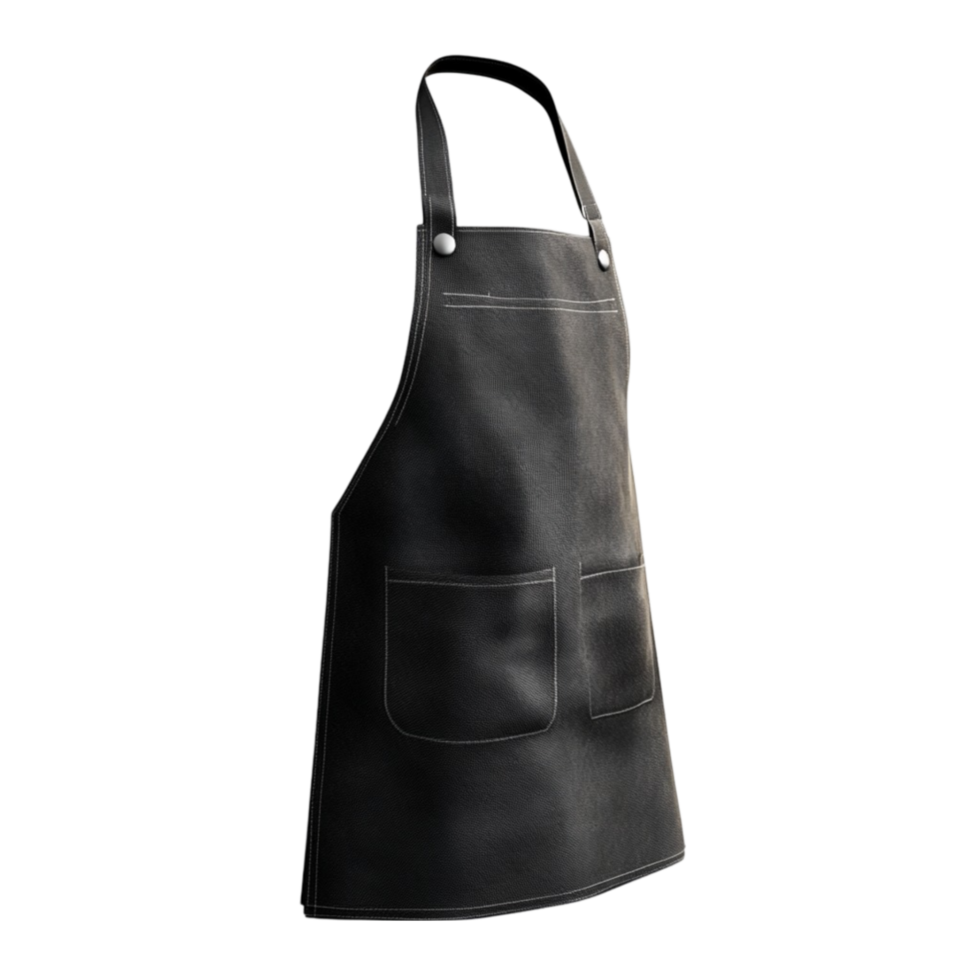 Black Apron with Two Pockets and Two Straps png