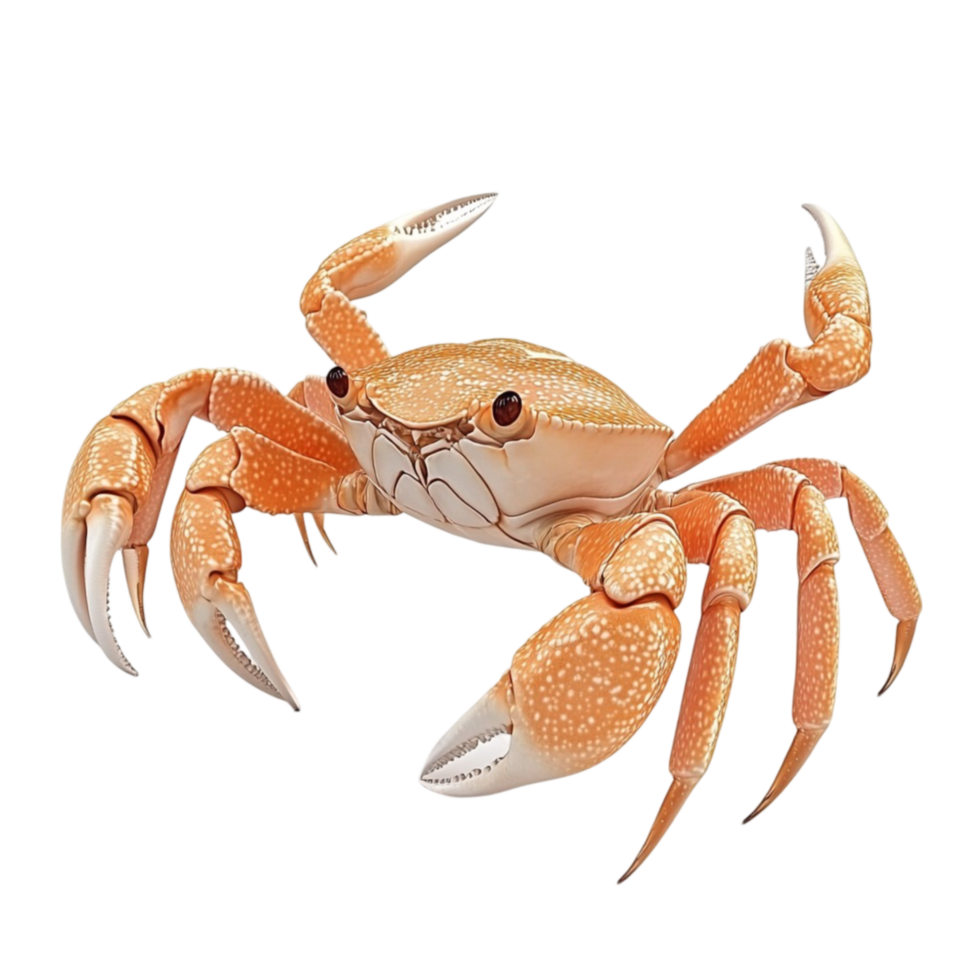 Yellow Crab with Orange Spots on Its Claws png
