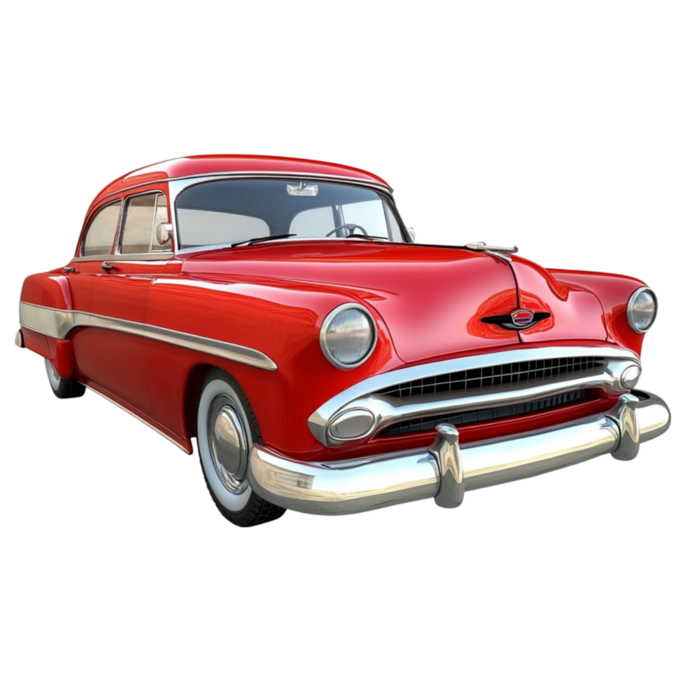 Classic Red Car with Chrome Accents png