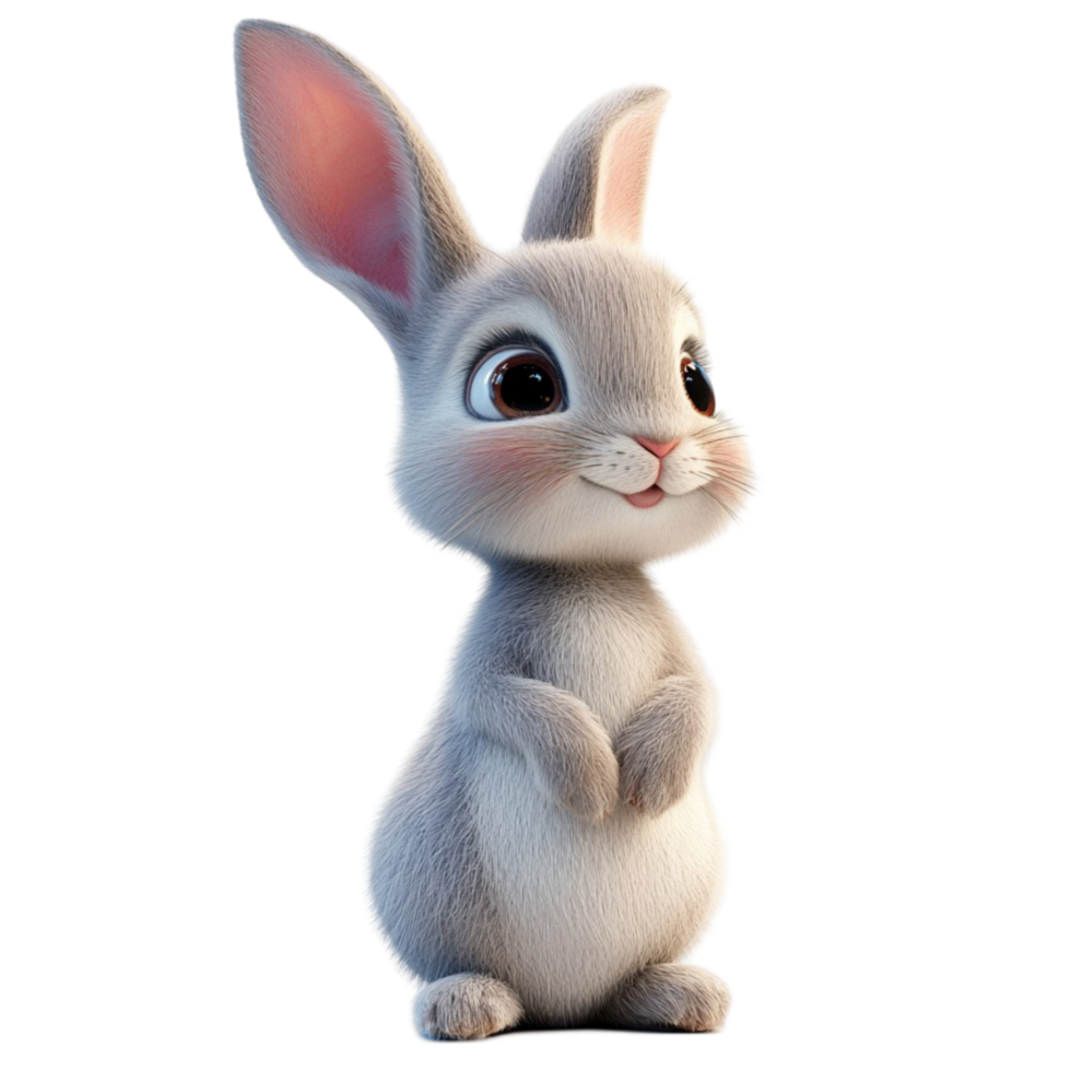 Rabbit Character with Large Round Ears png