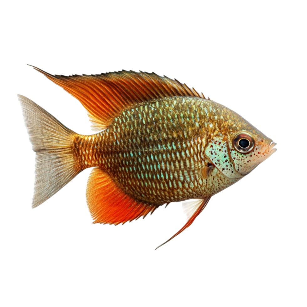 Vibrant Green and Orange Fish png