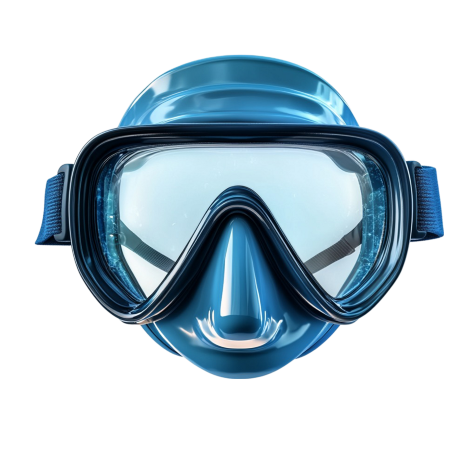 Reflective Blue Diving Mask with Nose Piece png