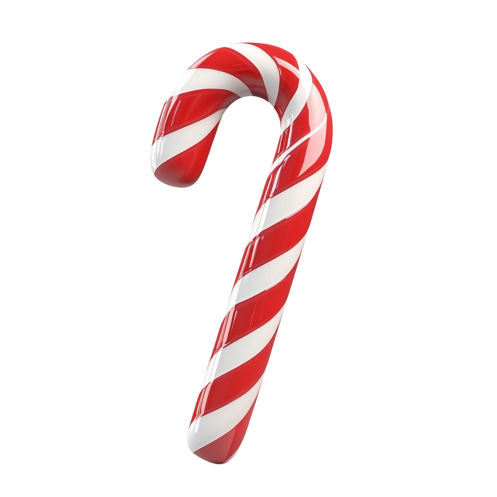 Red and White Candy Cane Peeling from Bottom Left Corner png