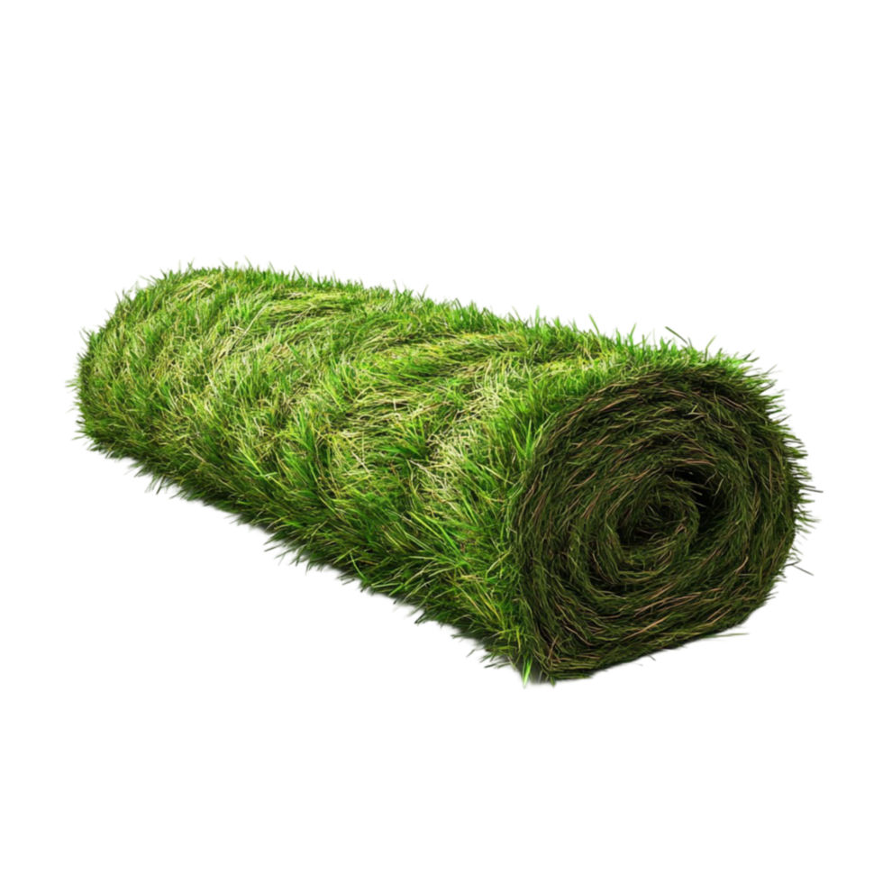 Green Roll of Artificial Grass in Coiled Form png