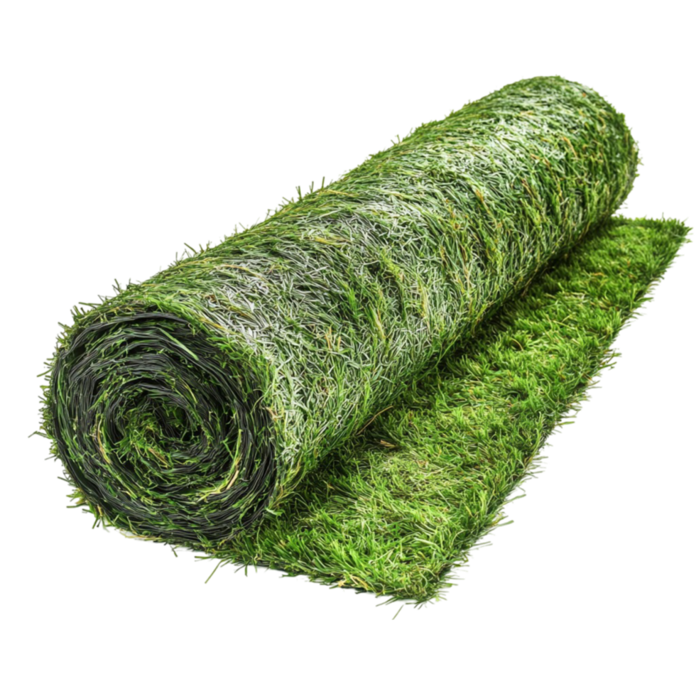 Large Roll of Artificial Grass on Green Surface png