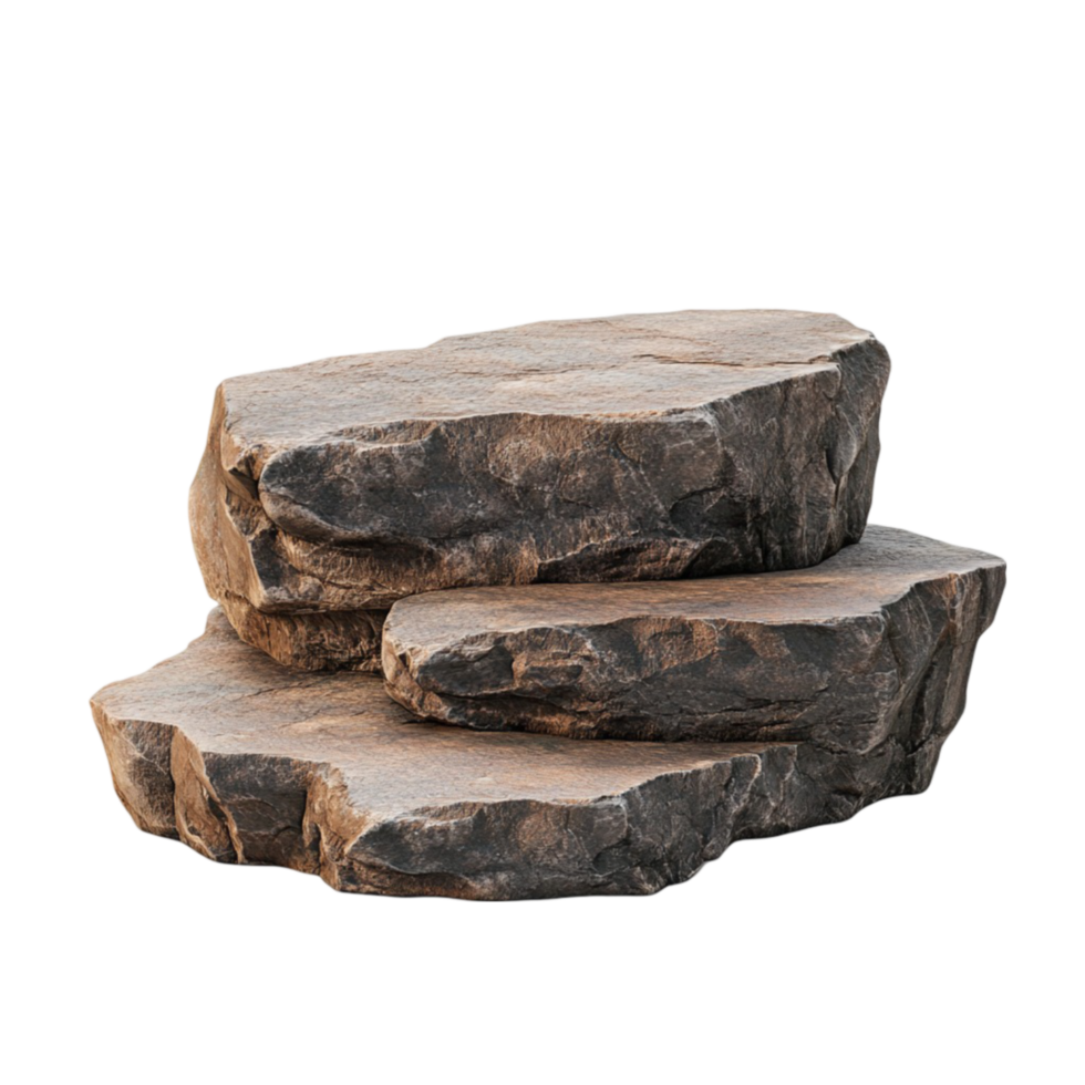 Large Dark Gray Stone with Rough Texture png