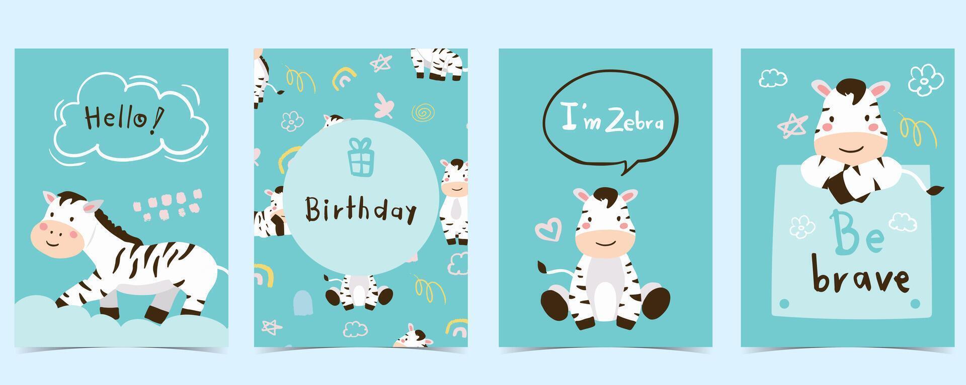 cute zebra template background for a4 vertical design vector