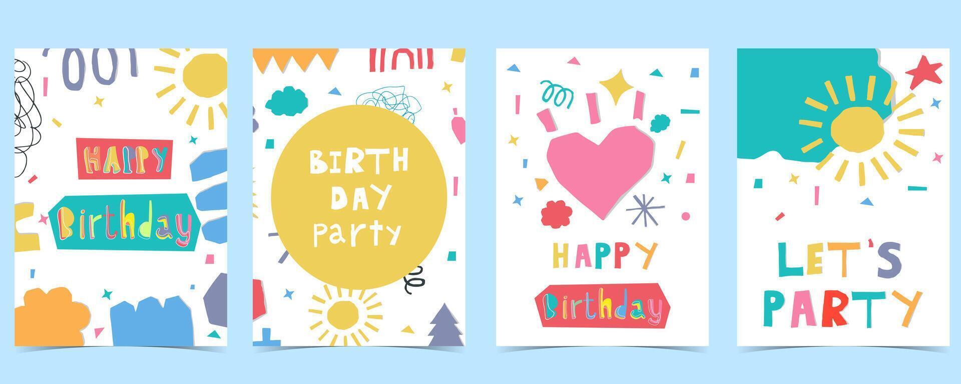 shape paper cut out background with circle and heart vector