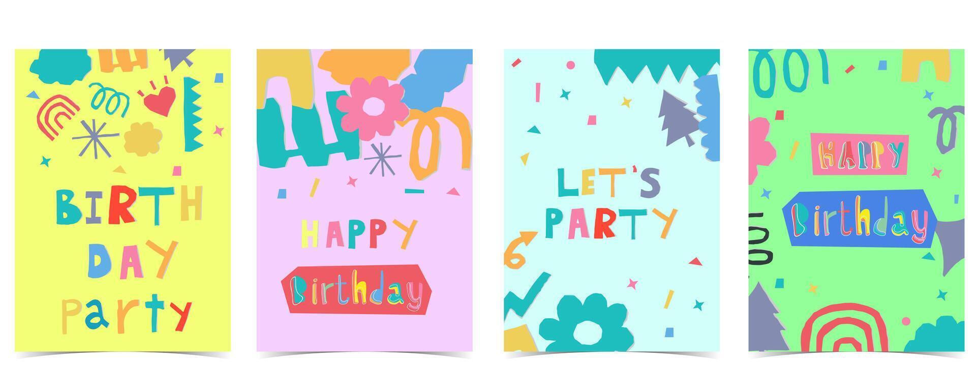 shape paper cut out background with colorful vector