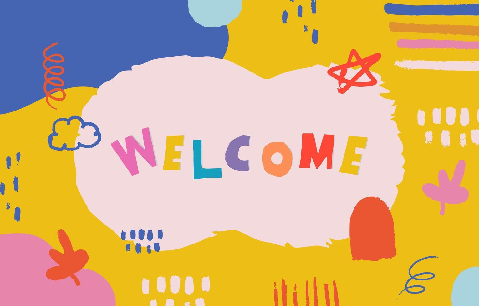shape kid background with welcome wording vector