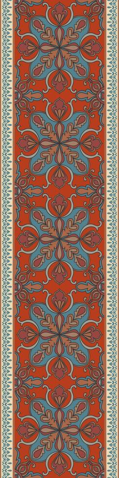 Mandala fabric brush Vertical for the edge of the orange carpet. vector