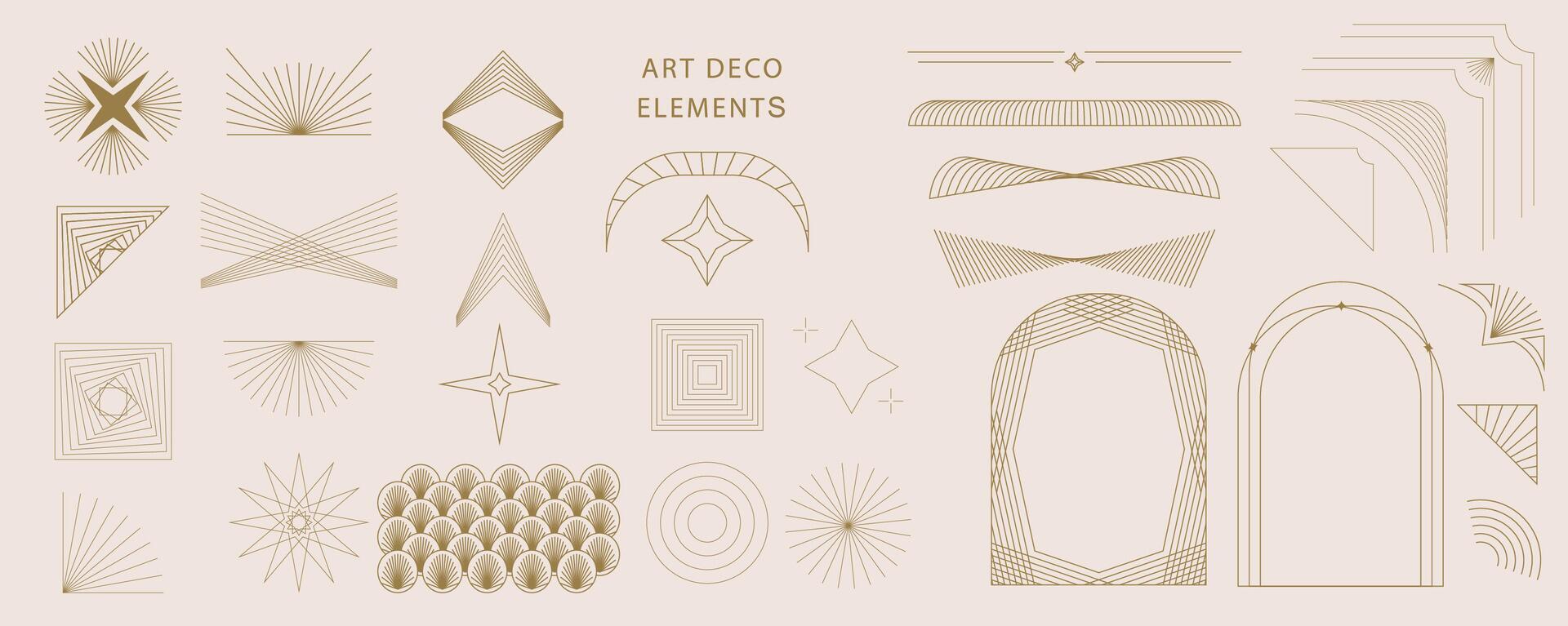 Vintage deco frame and border. Abstract decoration element object vector