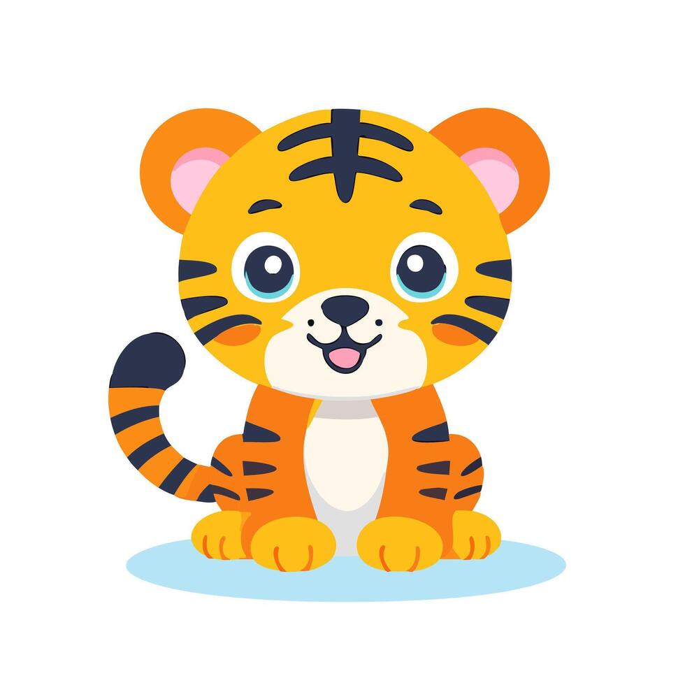 Tiger Cute Small Cartoon vector