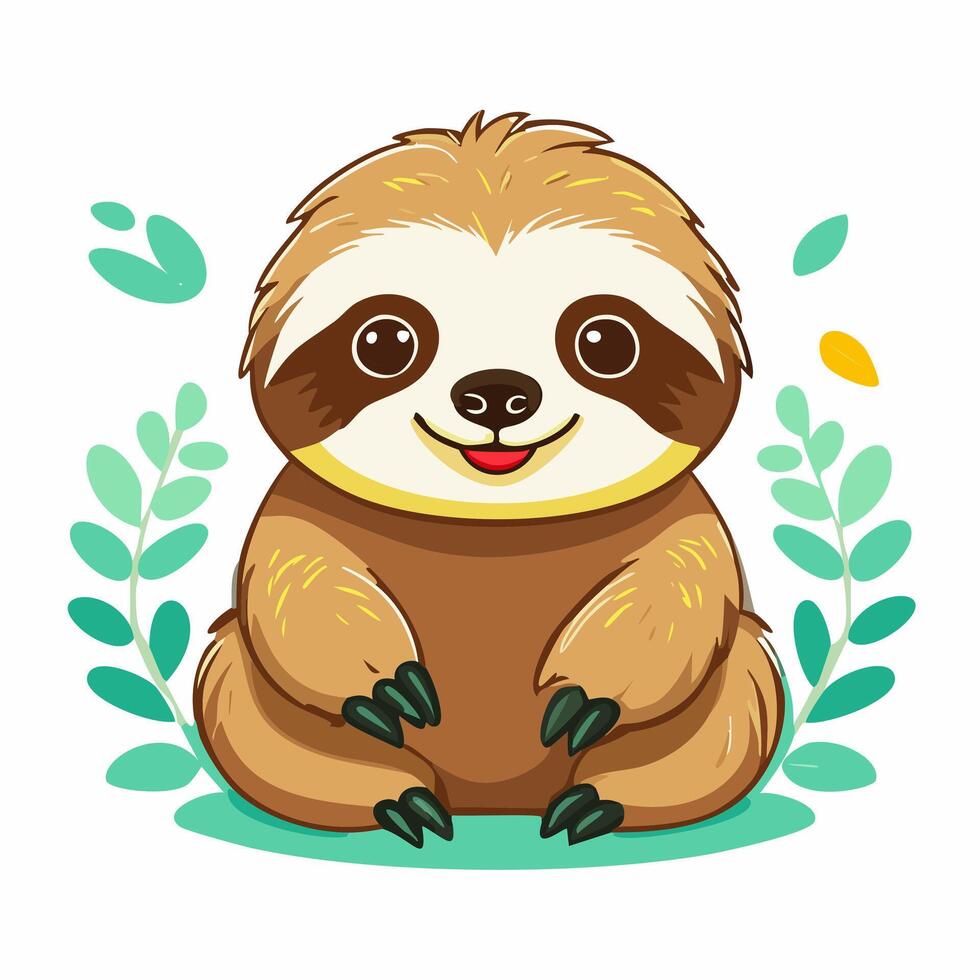 Sloth Cute Small Cartoon Baby vector