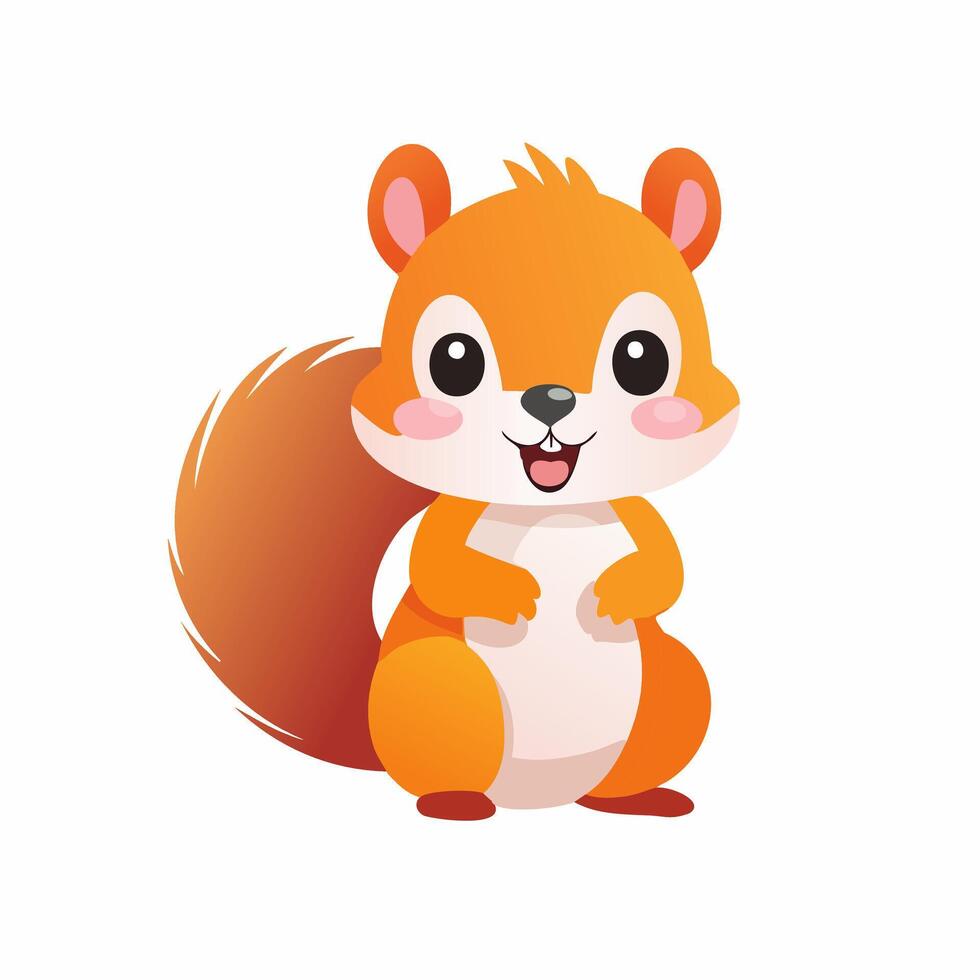 Squirrel Cute Small Cartoon Baby Animal vector