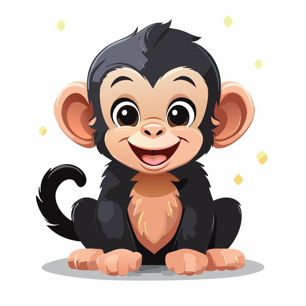 Monkey Cute Small Cartoon Baby Animal vector