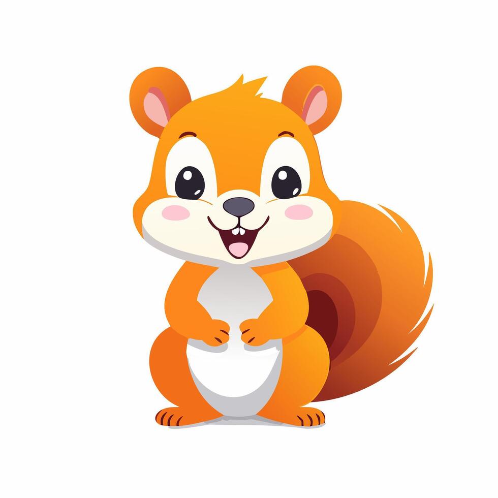Squirrel Cute Small Cartoon Baby Character vector