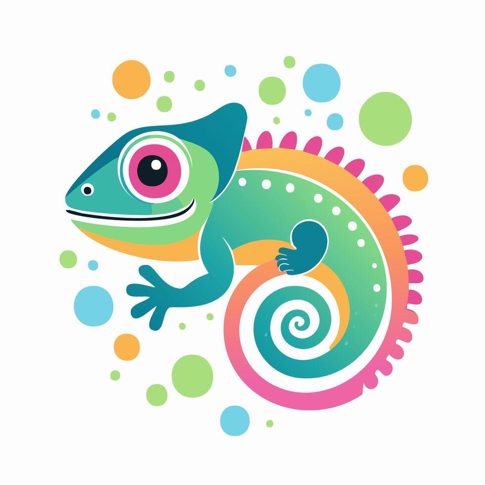Chameleon Cute Small Cartoon vector