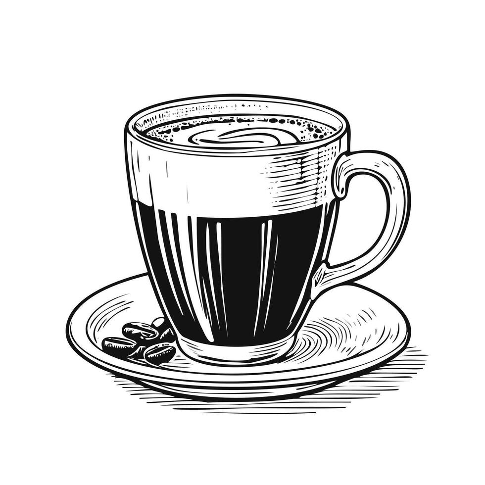 Coffee Drink Beverage Menu Water Sketch Style vector
