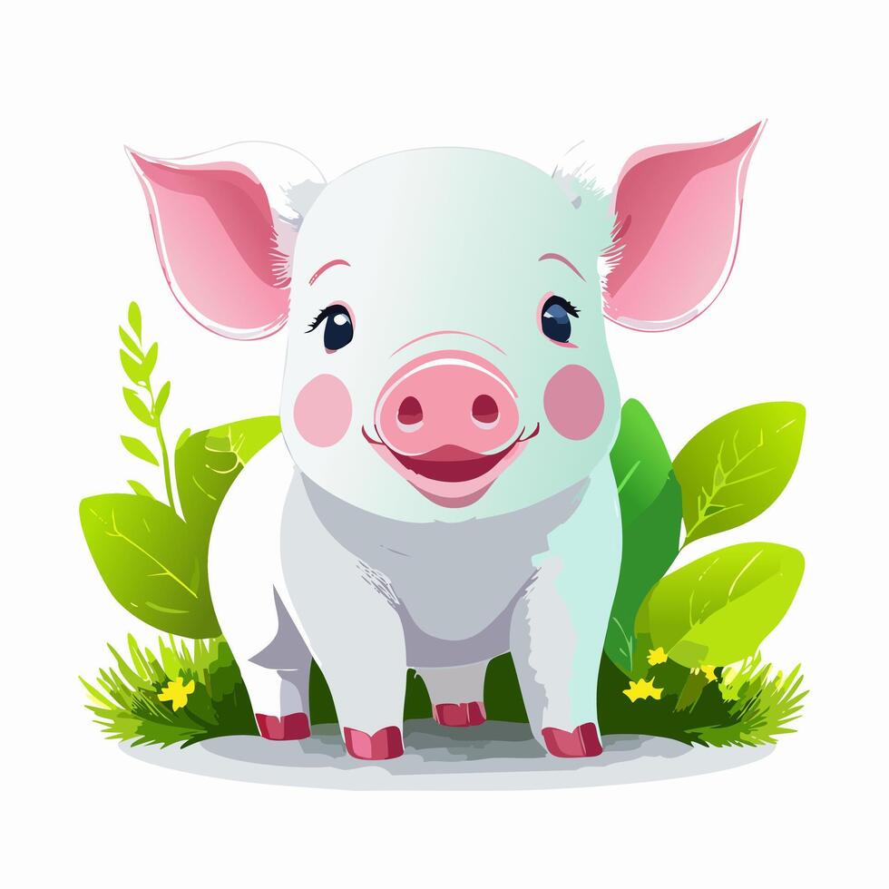 Pig Cute Small Cartoon Baby vector