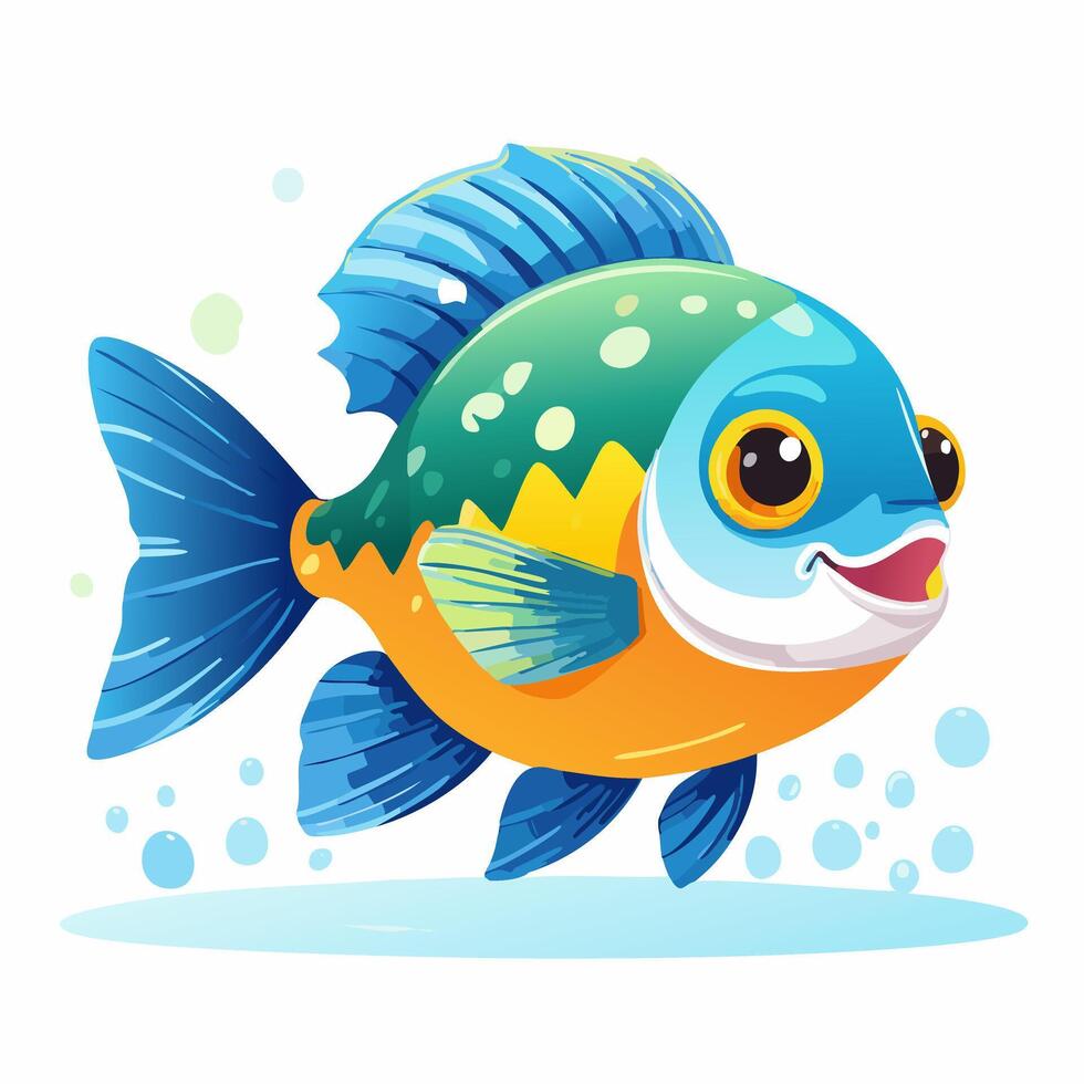 Fish Cute Small Cartoon Baby vector