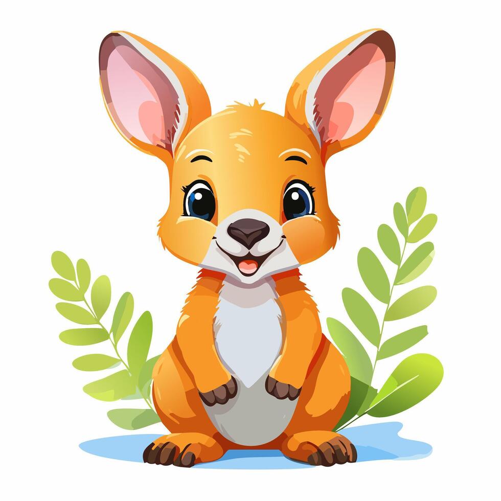 Kangaroo Cute Small Cartoon vector
