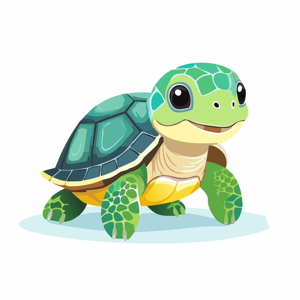 Turtle Cute Small Cartoon Baby Character vector