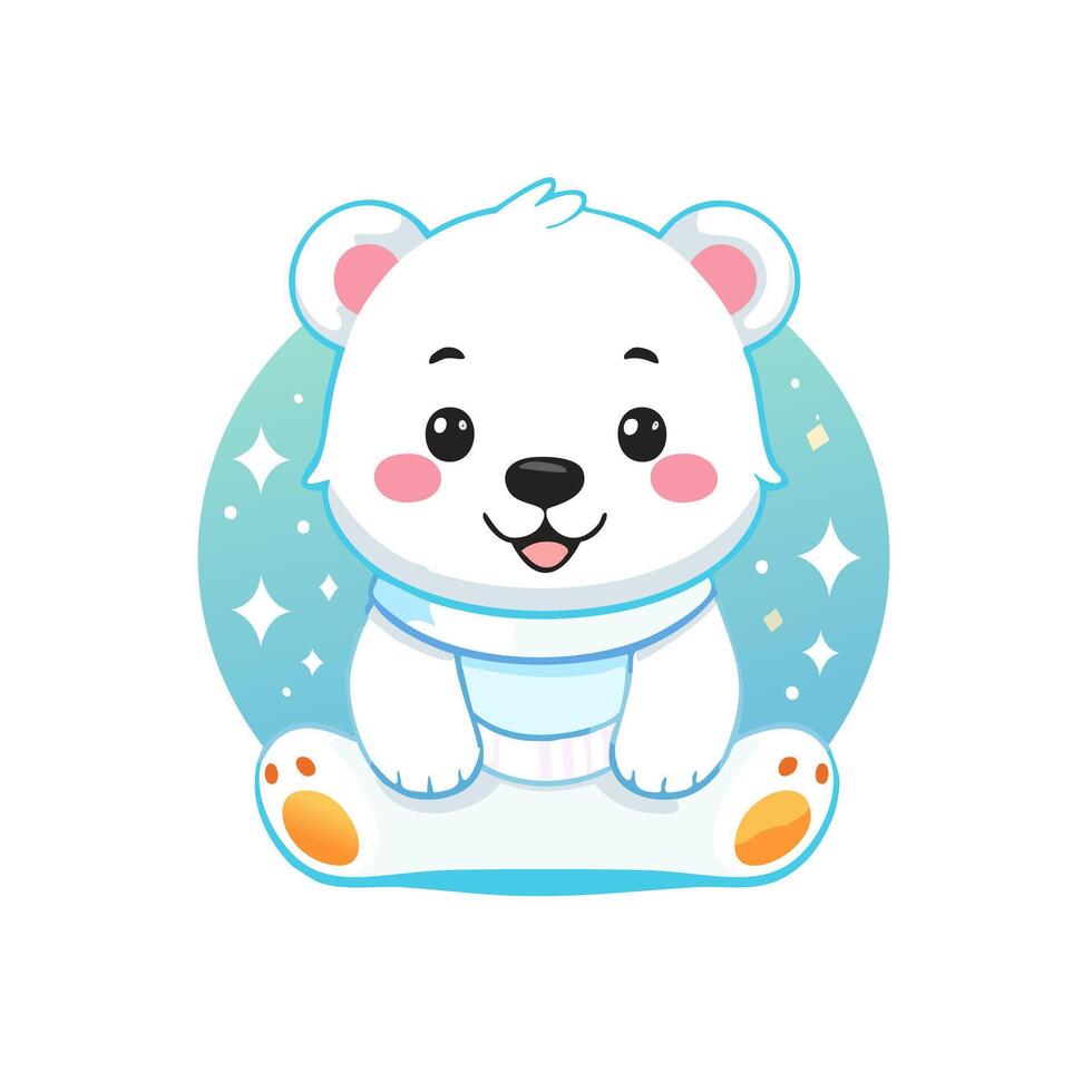 Polar Bear Cute Small Cartoon vector