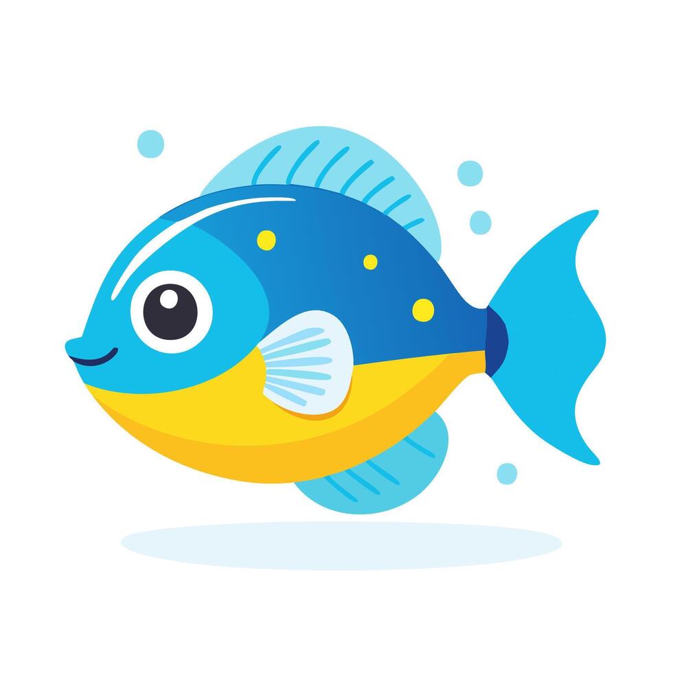 Fish Cute Small Cartoon Animal Character vector