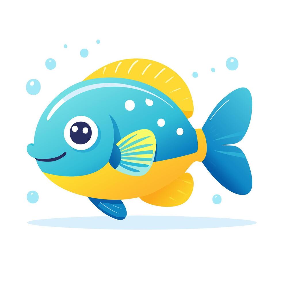 Fish Cute Small Cartoon Baby Animal vector
