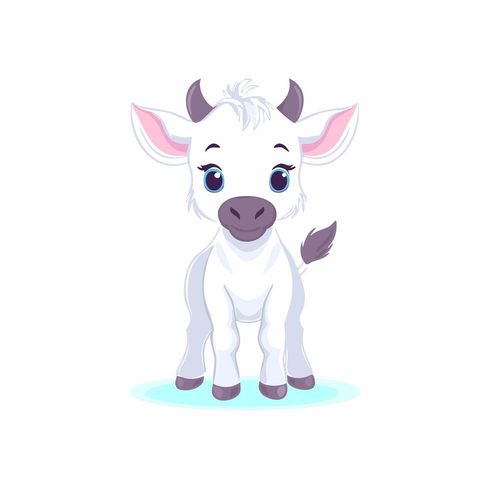 Wildebeest Cute Small Cartoon Baby Animal vector