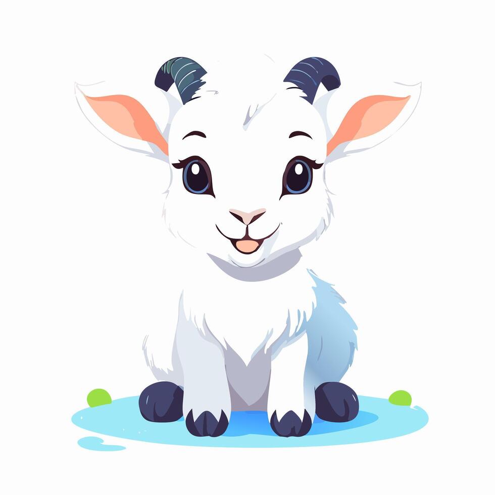 Goat Cute Small Cartoon Baby Animal Character vector