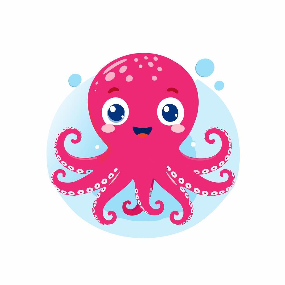 Octopus Cute Small Cartoon Baby vector