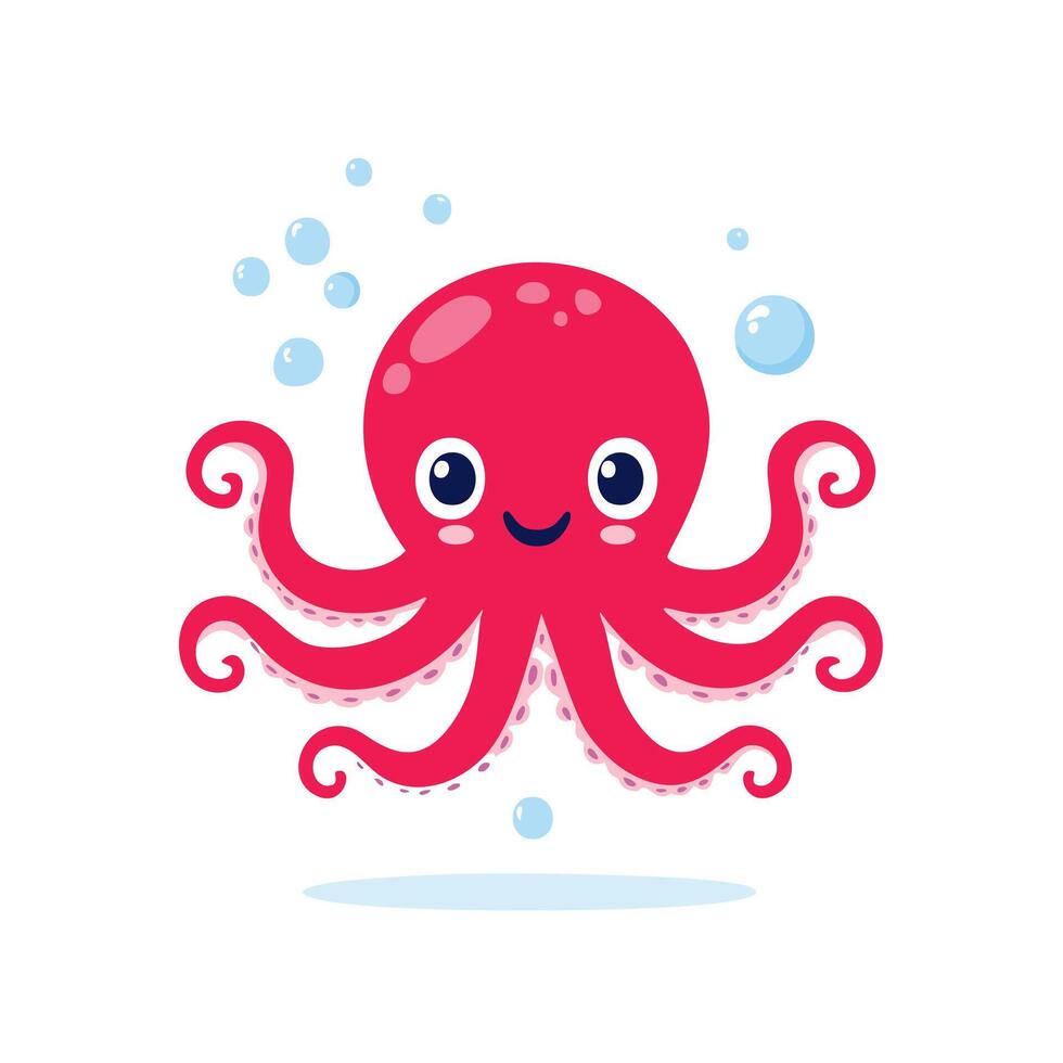 Octopus Cute Small Cartoon vector