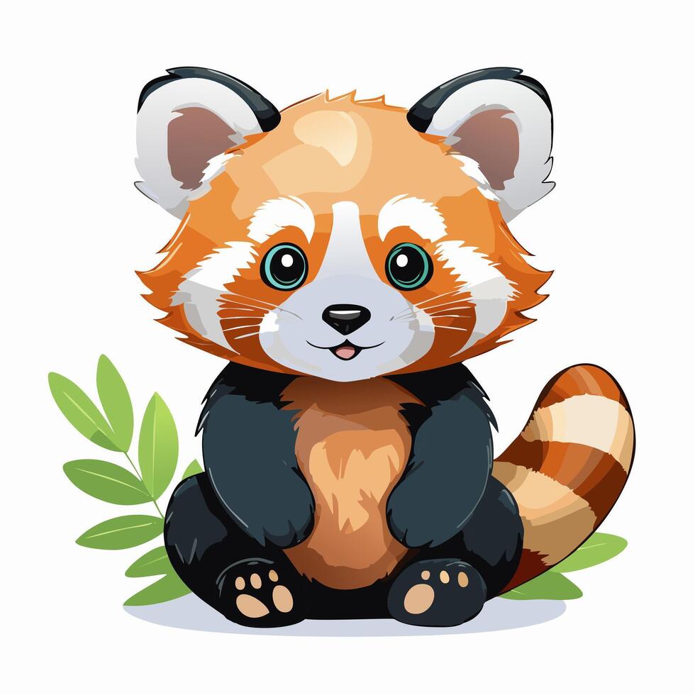 Red Panda Cute Small Cartoon Baby Character vector