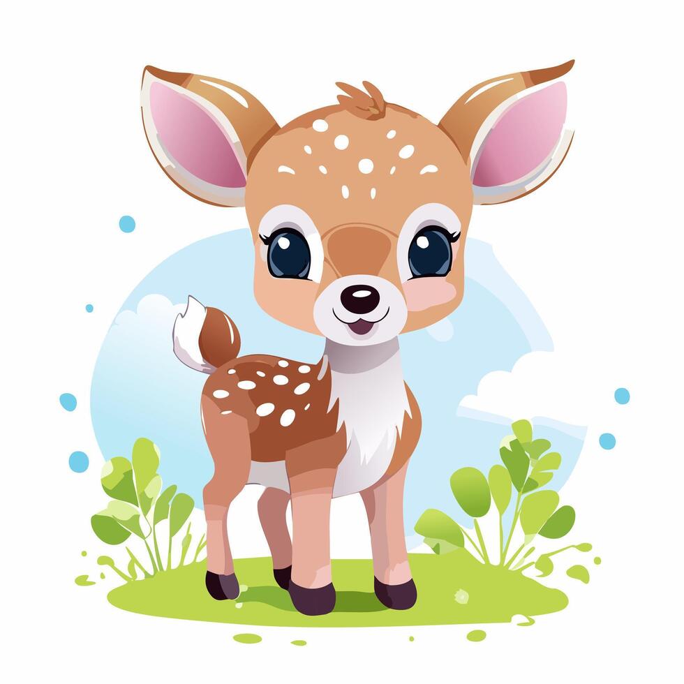 Deer Cute Small Cartoon vector
