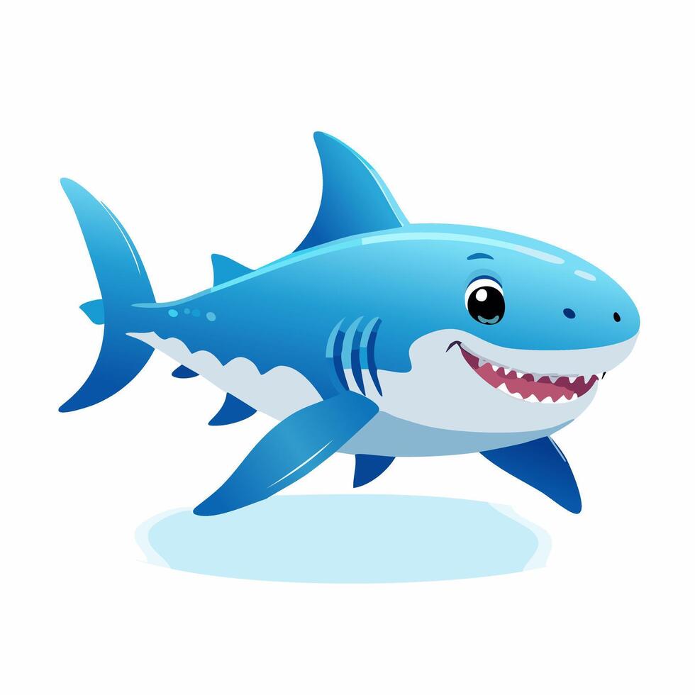 Shark Cute Small Cartoon Animal Character vector