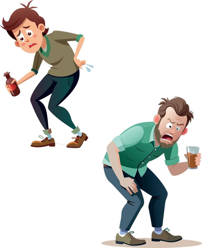 Drunk shaky stable person- vector