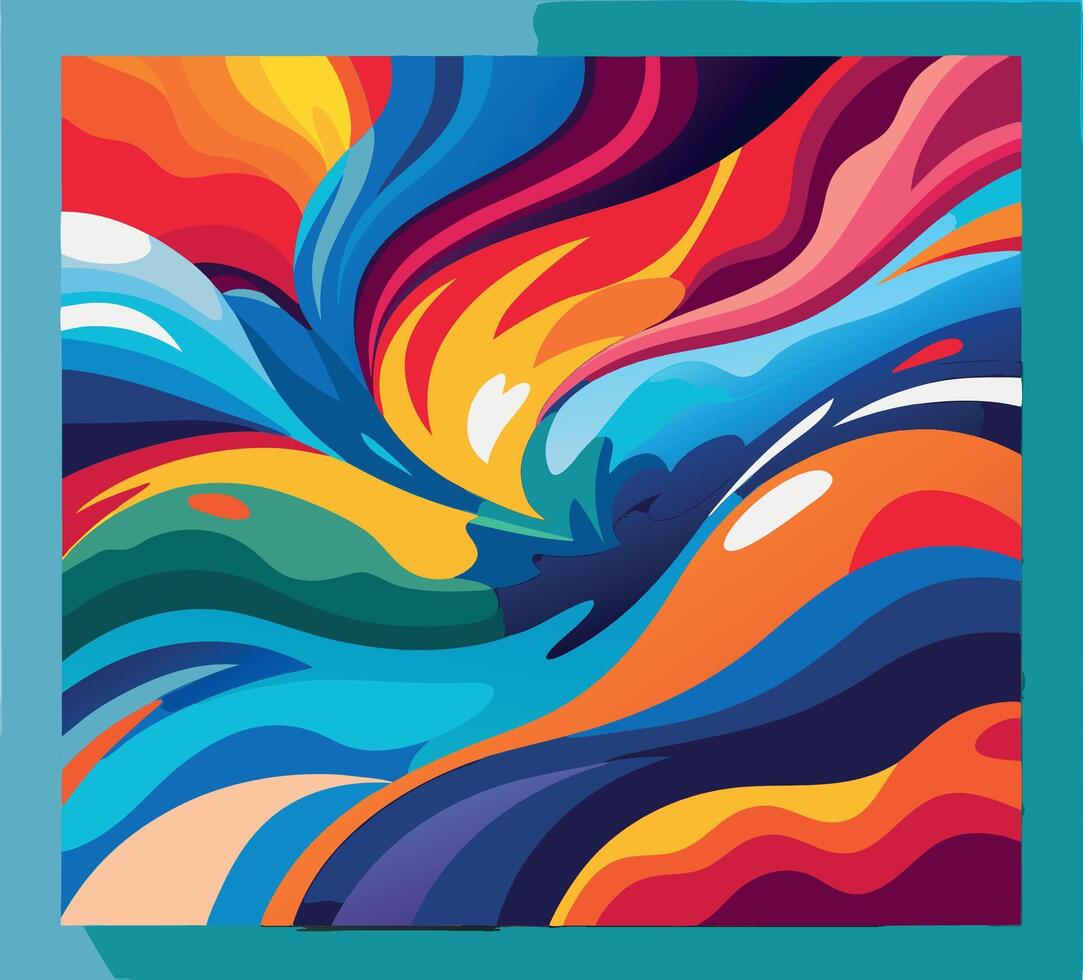 Abstract colorful background design with organic and geometric shapes vector