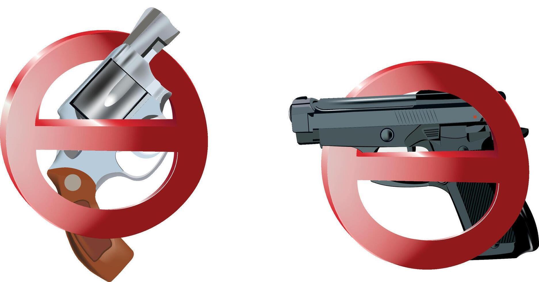 Stop sign to individual weapons- vector