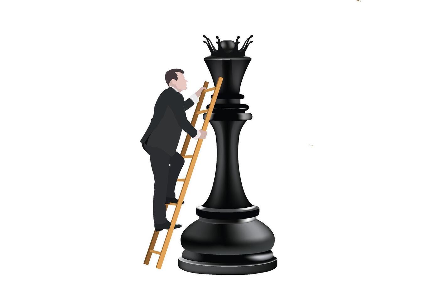 Climbing to success - businessman and chess piece vector