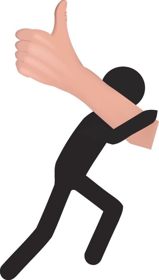 Success concept - person with thumbs up vector