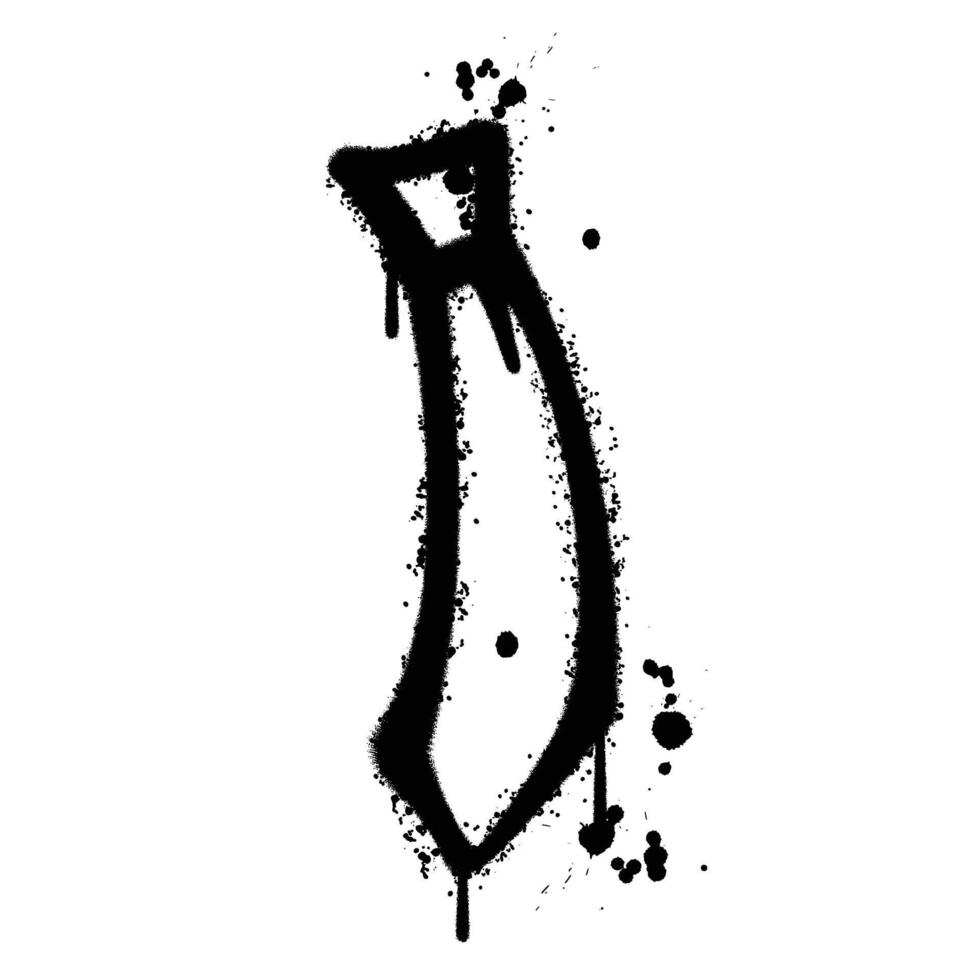 Black and White Graffiti Spray Painted tie on white background vector