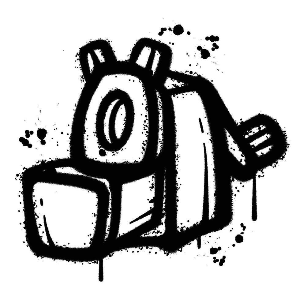 Black and White Graffiti Spray Painted pencil sharpener vector