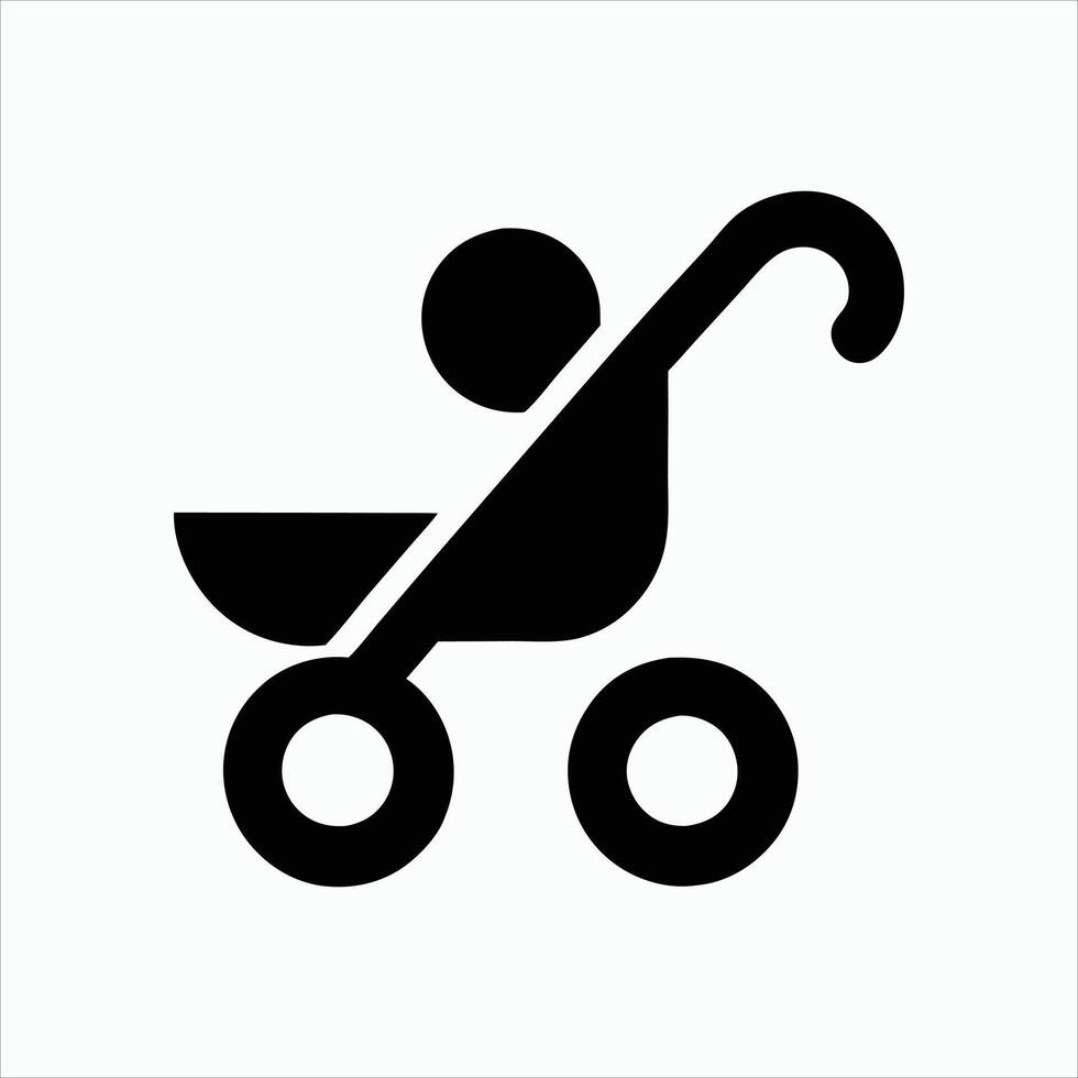 Baby stroller icon illustration on white background vector
