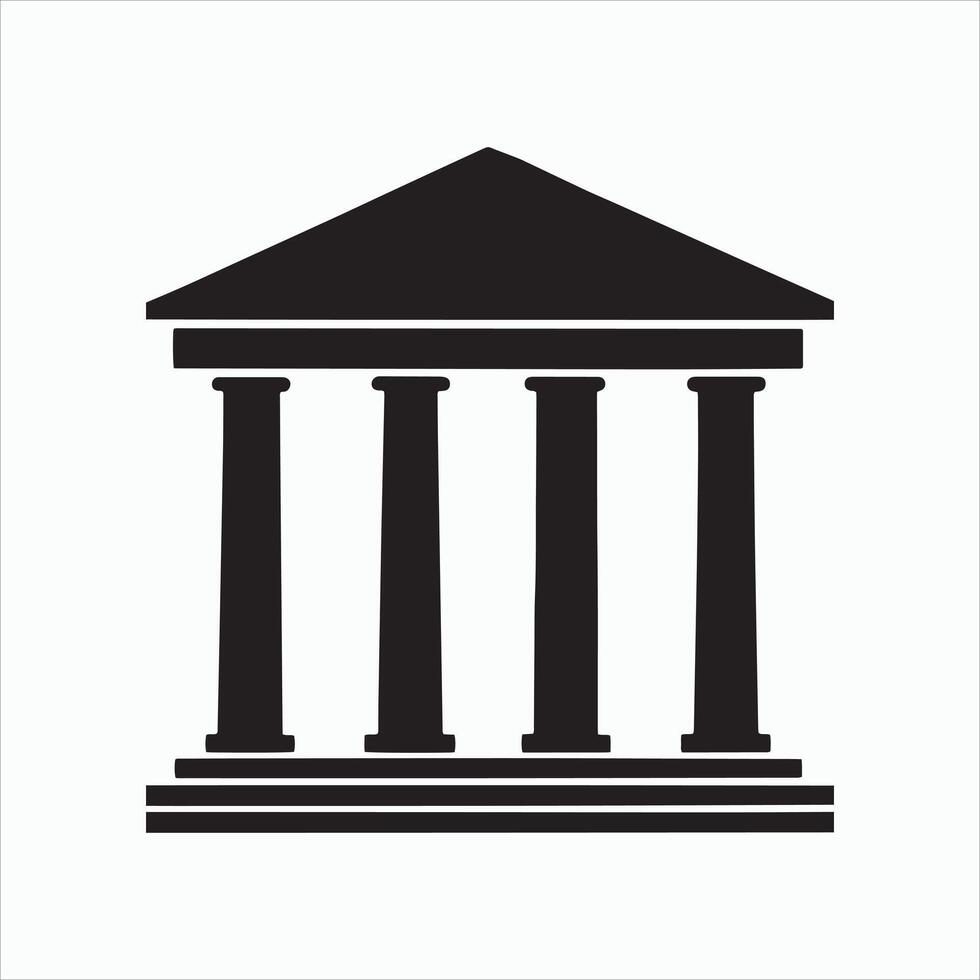 Ancient temple icon illustration on white background vector
