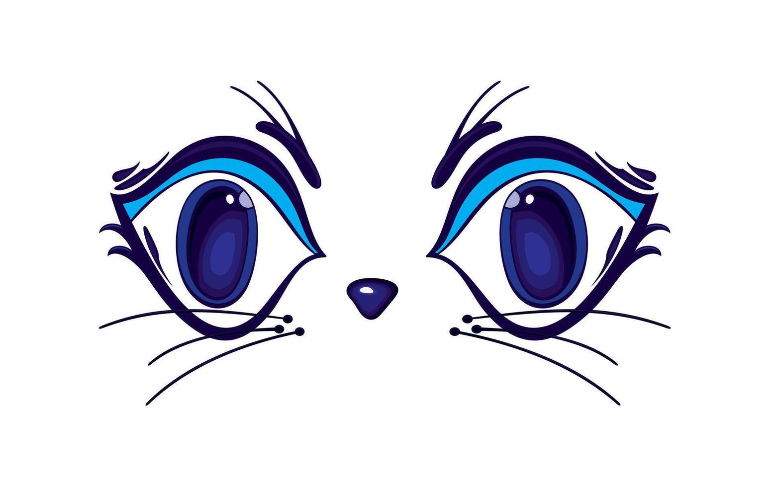 Cute cat icon. Kitten eye silhouette. Flat design. White background. vector