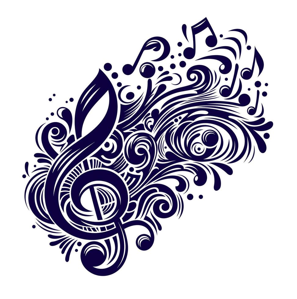 Music notes, song, melody . icon of music vector