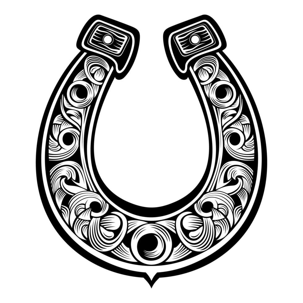 Good Luck Horseshoe Icon Art Illustration vector